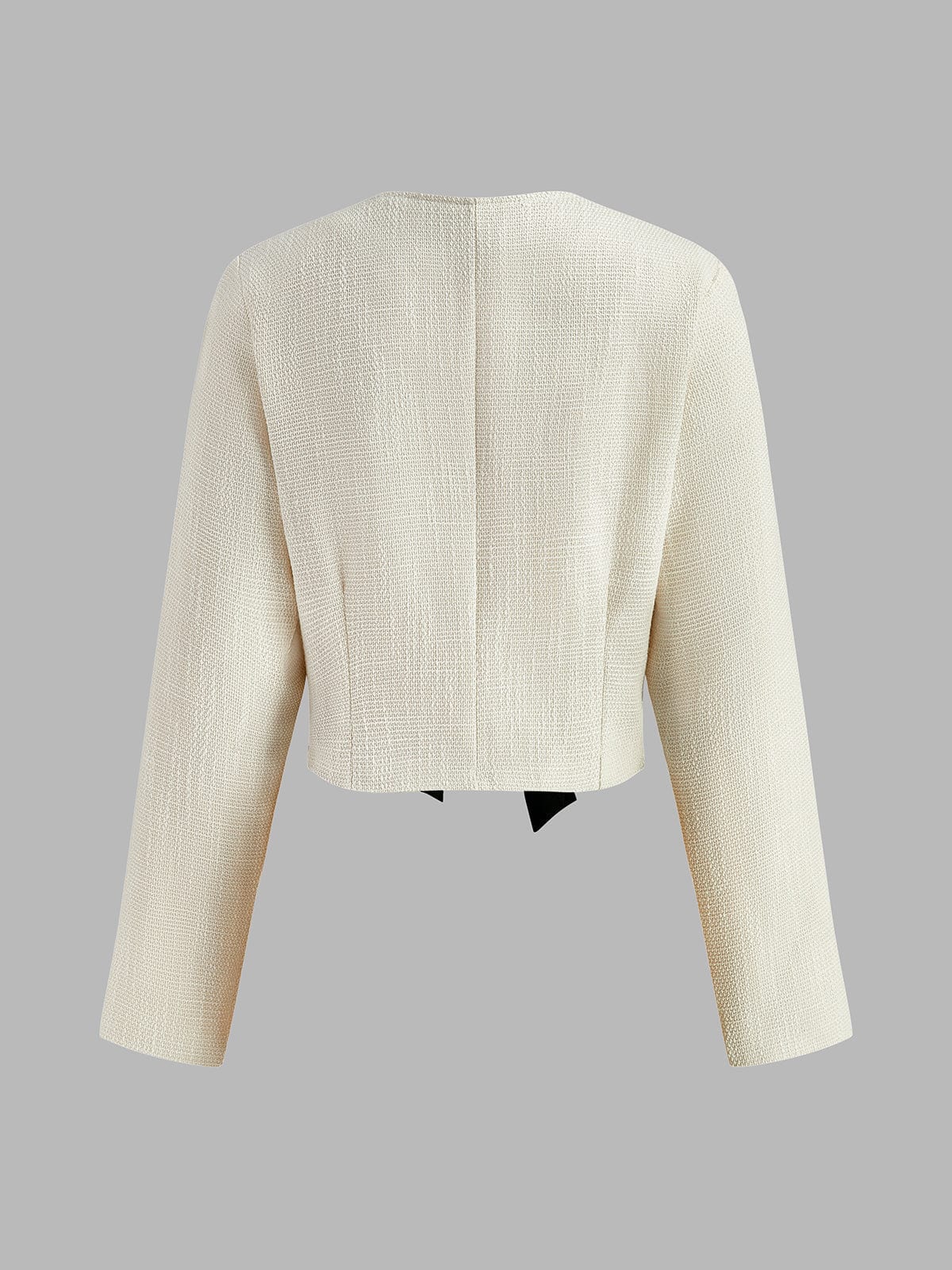 Witte Blazer voor Dames van Tweed met Satijnen Accenten
