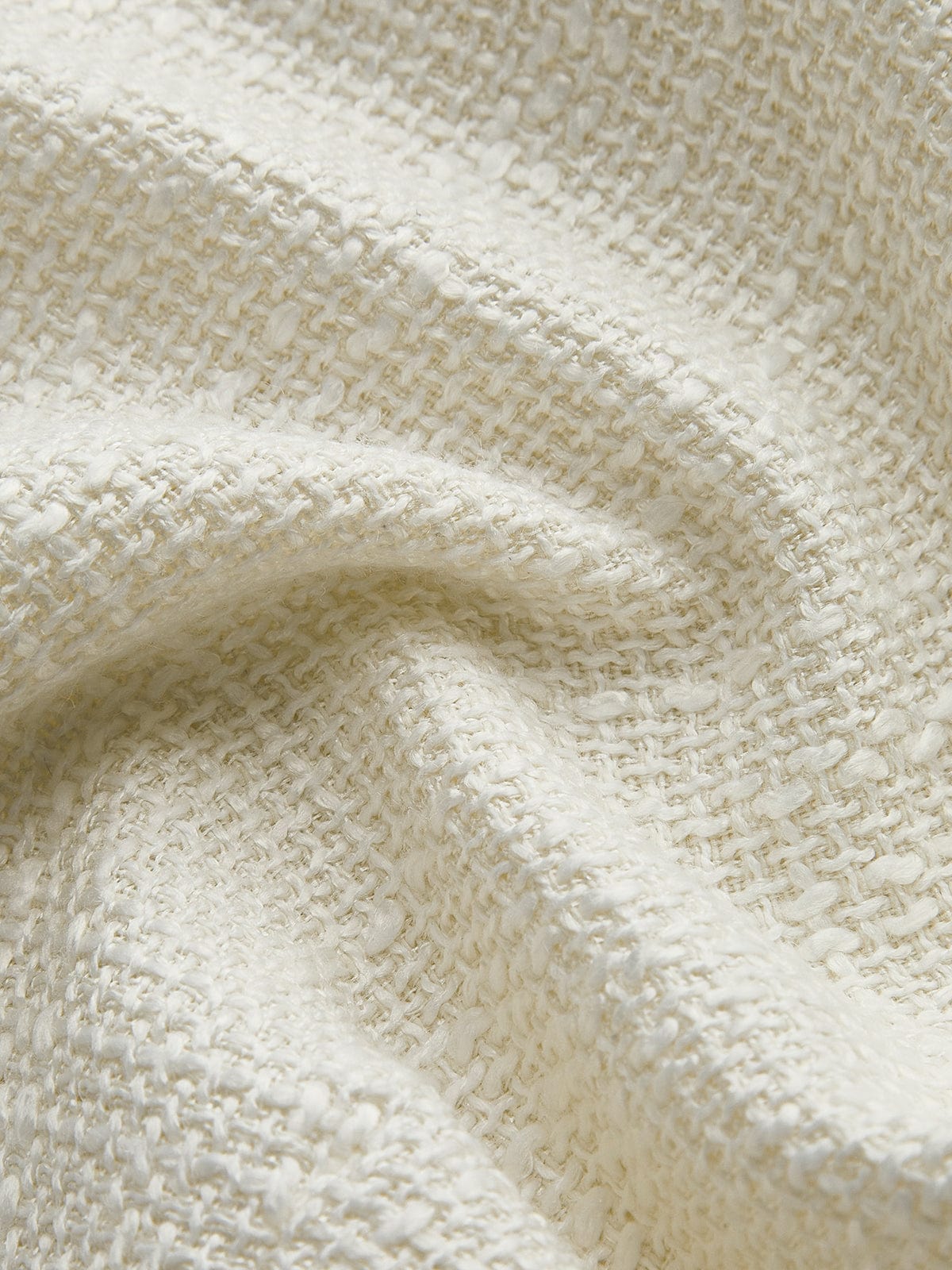 Witte Blazer voor Dames van Tweed met Satijnen Accenten