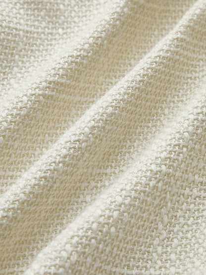 Witte Blazer voor Dames van Tweed met Satijnen Accenten