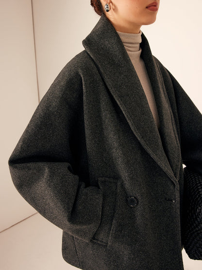 Korte Herfstjas met Zakken - Warme Tweed Jas voor Vrouw
