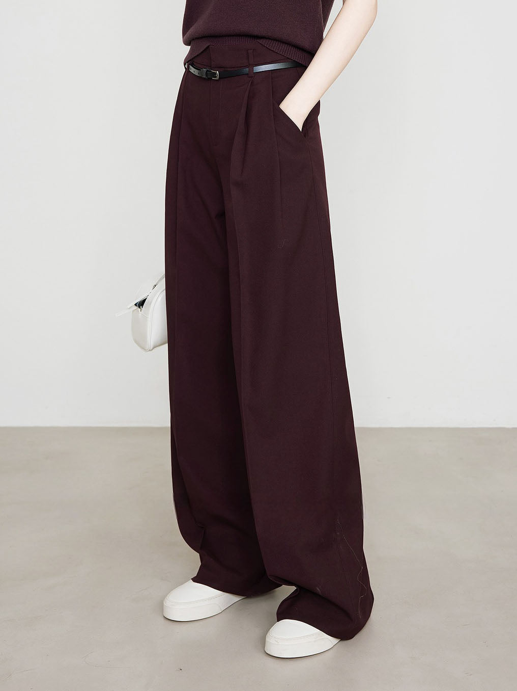 Chino Broek Bordeaux Rood Comfortabele Verena Stijl