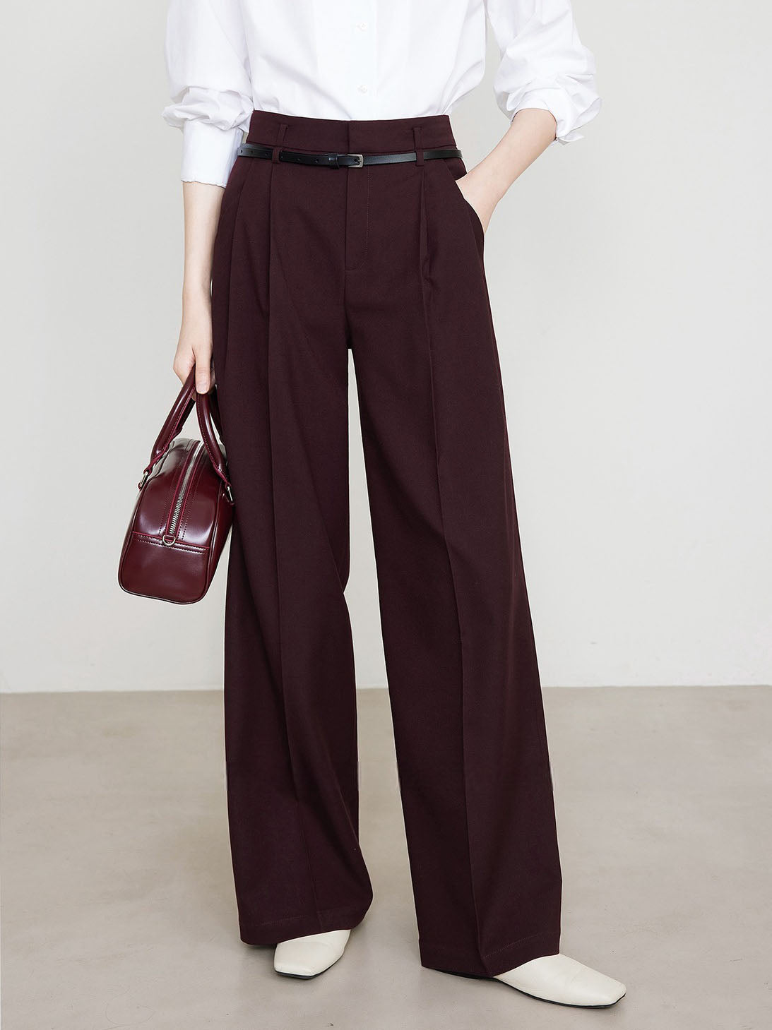 Chino Broek Bordeaux Rood Comfortabele Verena Stijl - StudioMarella