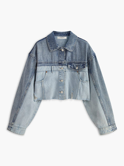Jeansjassen Dames Kort Casual Blauw - StudioMarella