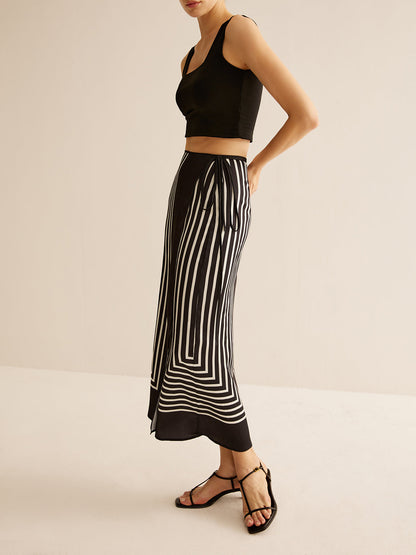 Maxi Rok Dames Zomerse Rok van Ribstof met Stretch