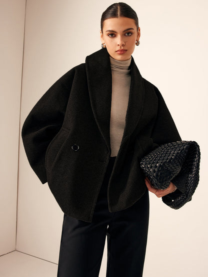 Korte Herfstjas met Zakken - Warme Tweed Jas voor Vrouw