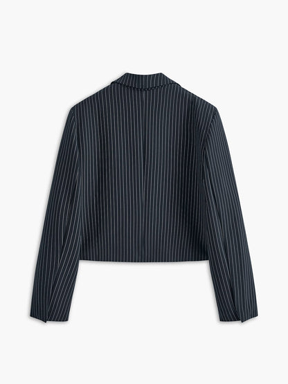 Dames Blazer Gestreept Kort Stijlvol