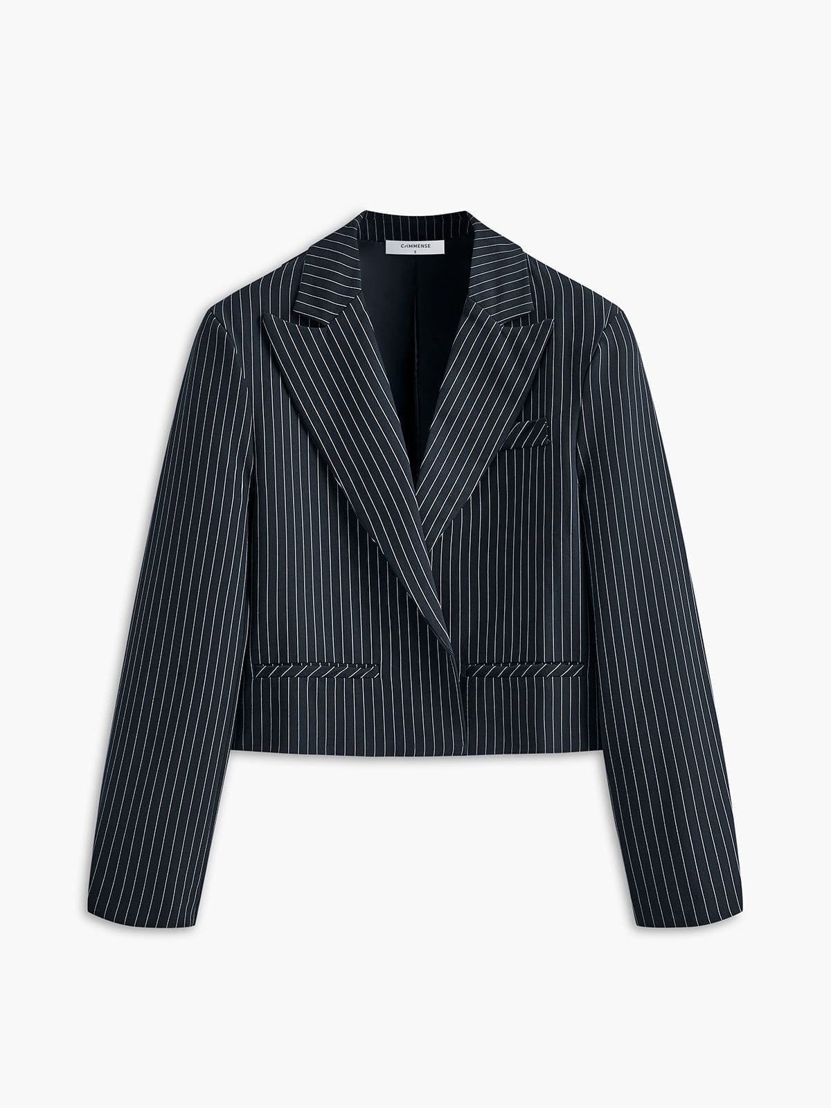 Dames Blazer Gestreept Kort Stijlvol - StudioMarella