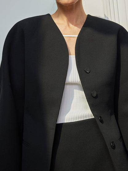 Elegante Knoopblazer voor Dames Minimalistisch Design
