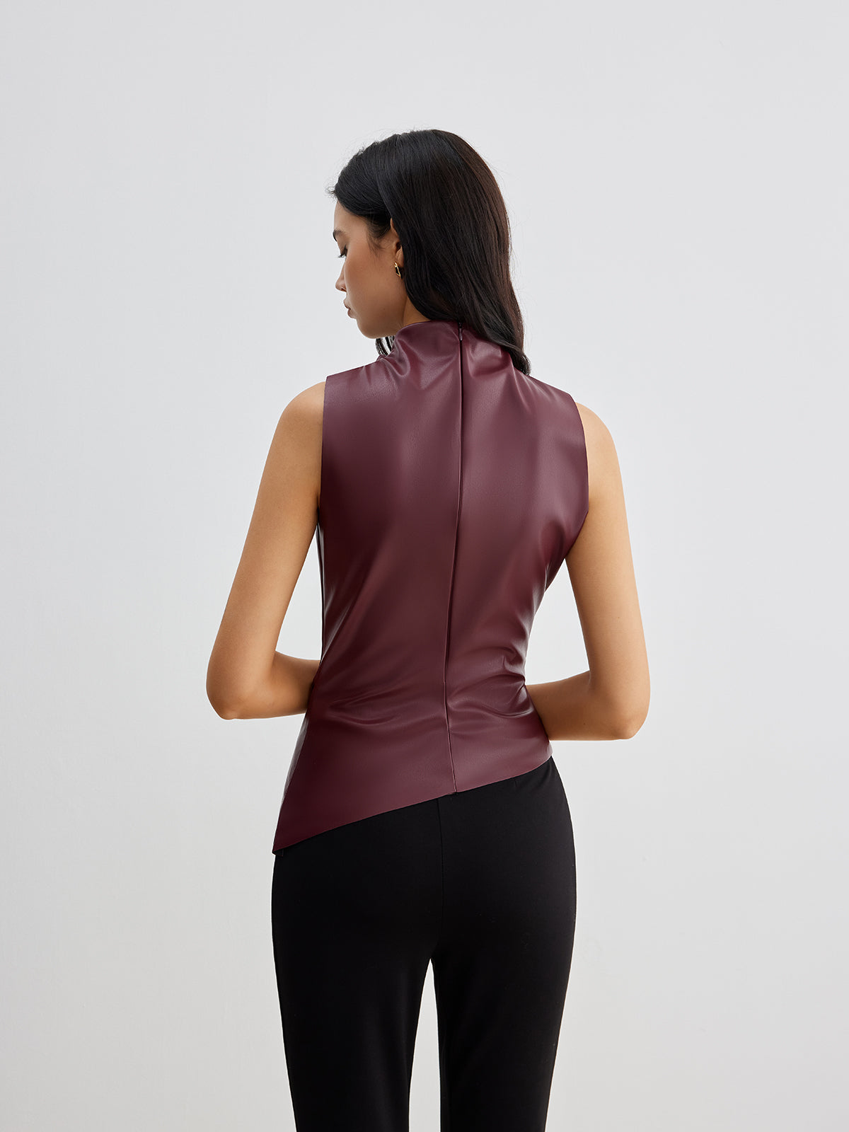 Vrouwelijke Tanktop van Kunstleer Zwart
