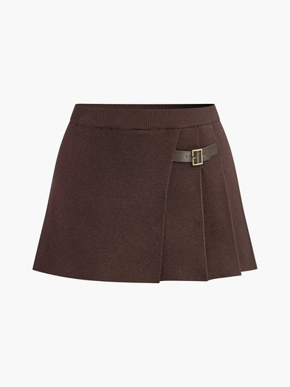 Kleurrijke Mini Jurk met Breipatroon en Gesp voor Vrouw