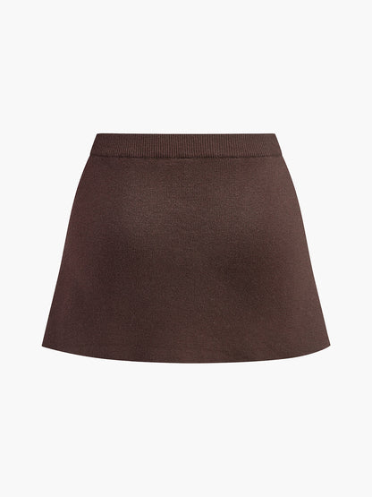 Kleurrijke Mini Jurk met Breipatroon en Gesp voor Vrouw