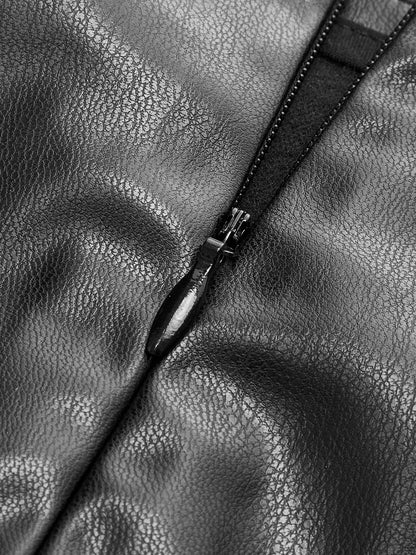 Leren Rok Plissé Split Elegant voor Vrouw
