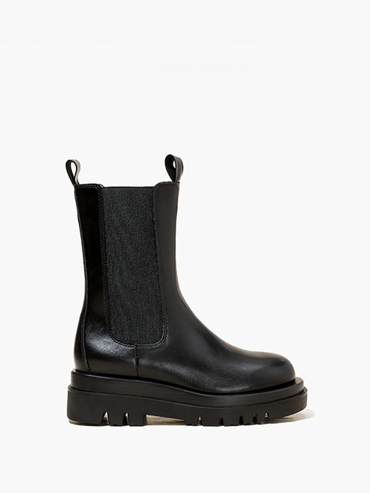 Stoere Chelsea Boots Leren Zwart Met Hak