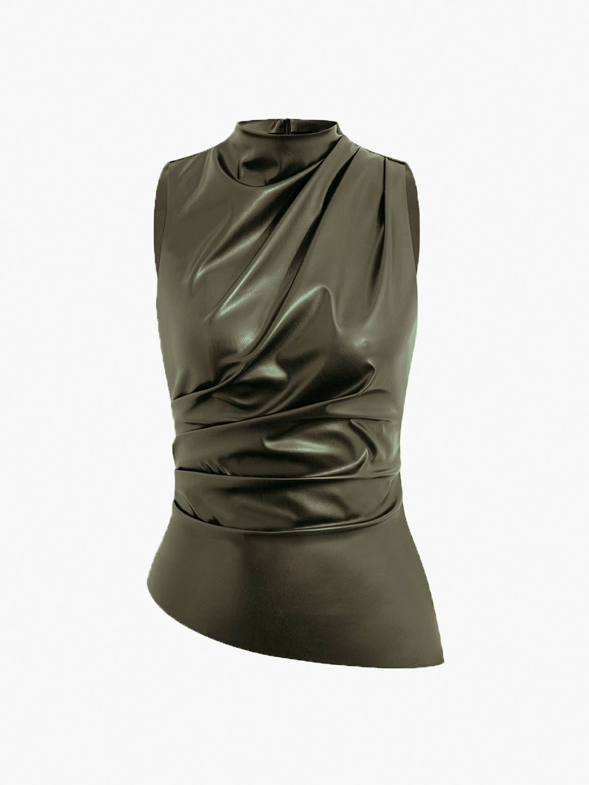 Vrouwelijke Tanktop van Kunstleer Zwart