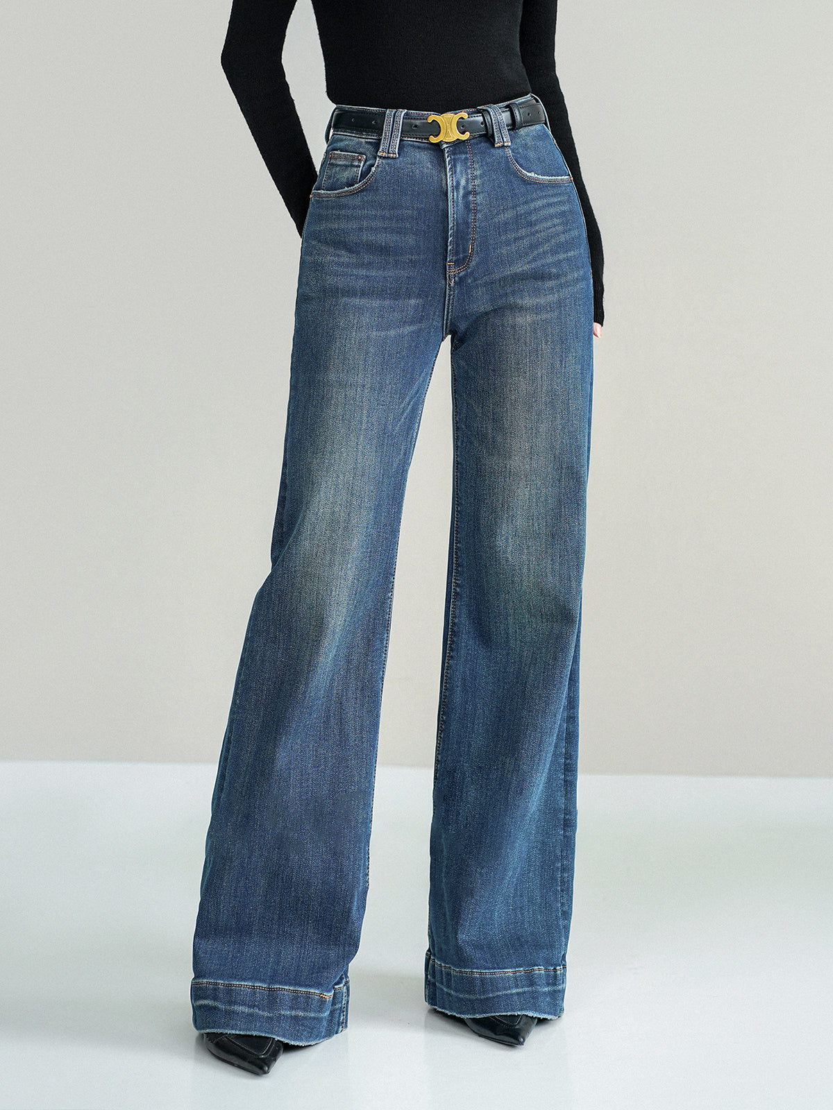 Stretch Denim Spijkerbroek Dames Mid Waist Bootcut Jeans
