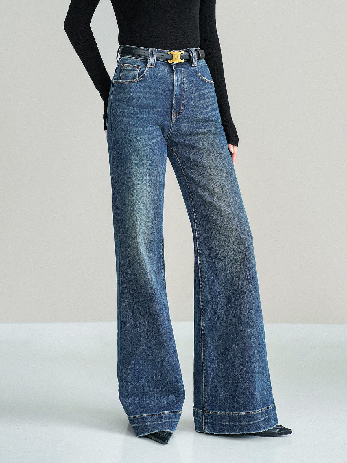 Stretch Denim Spijkerbroek Dames Mid Waist Bootcut Jeans