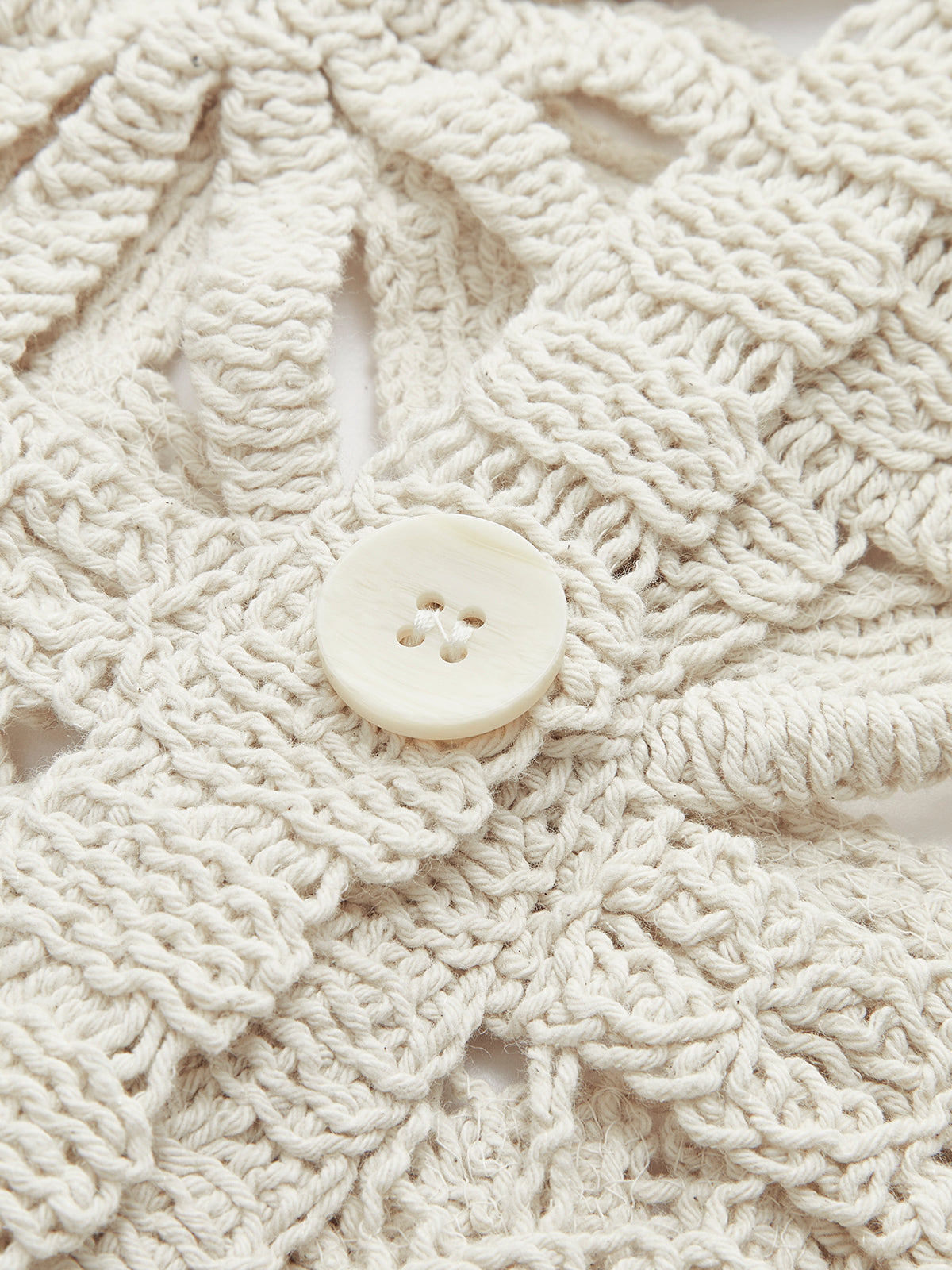 Gehaakt Vest voor Dames met Knopen en Vierkant Patroon