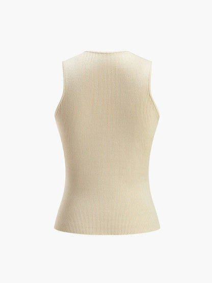 Dame Tanktop Mouwloos Bodycon Ribbreisel