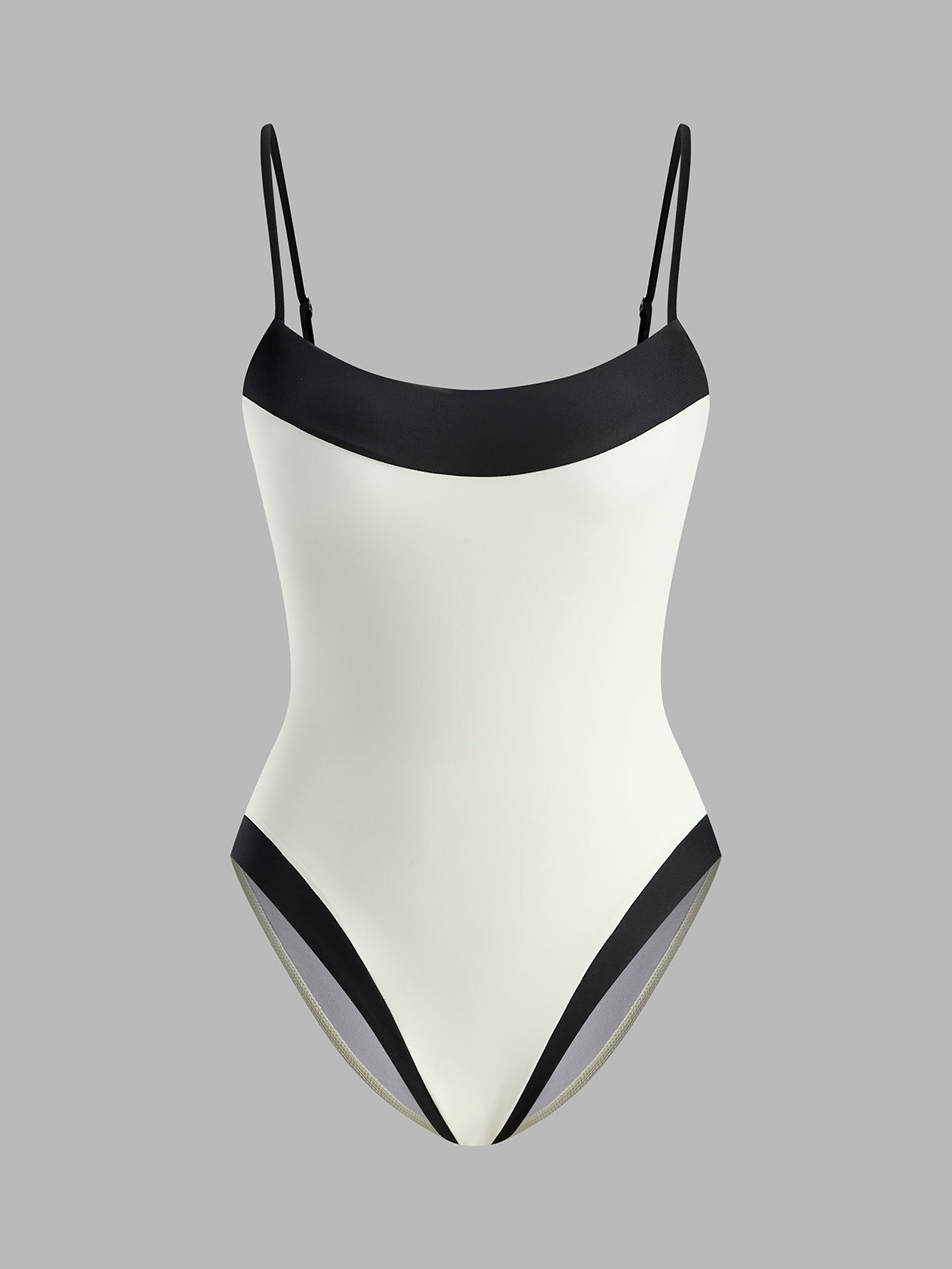 Dames Badpak Met Contrasterende Randen Trendy Design