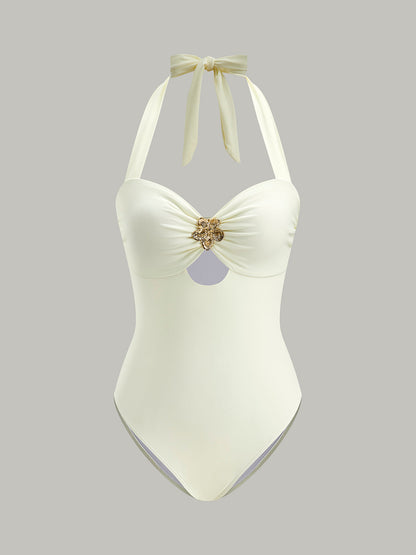 Dames Badpak Elegante Halter One-Piece Zwemkleding