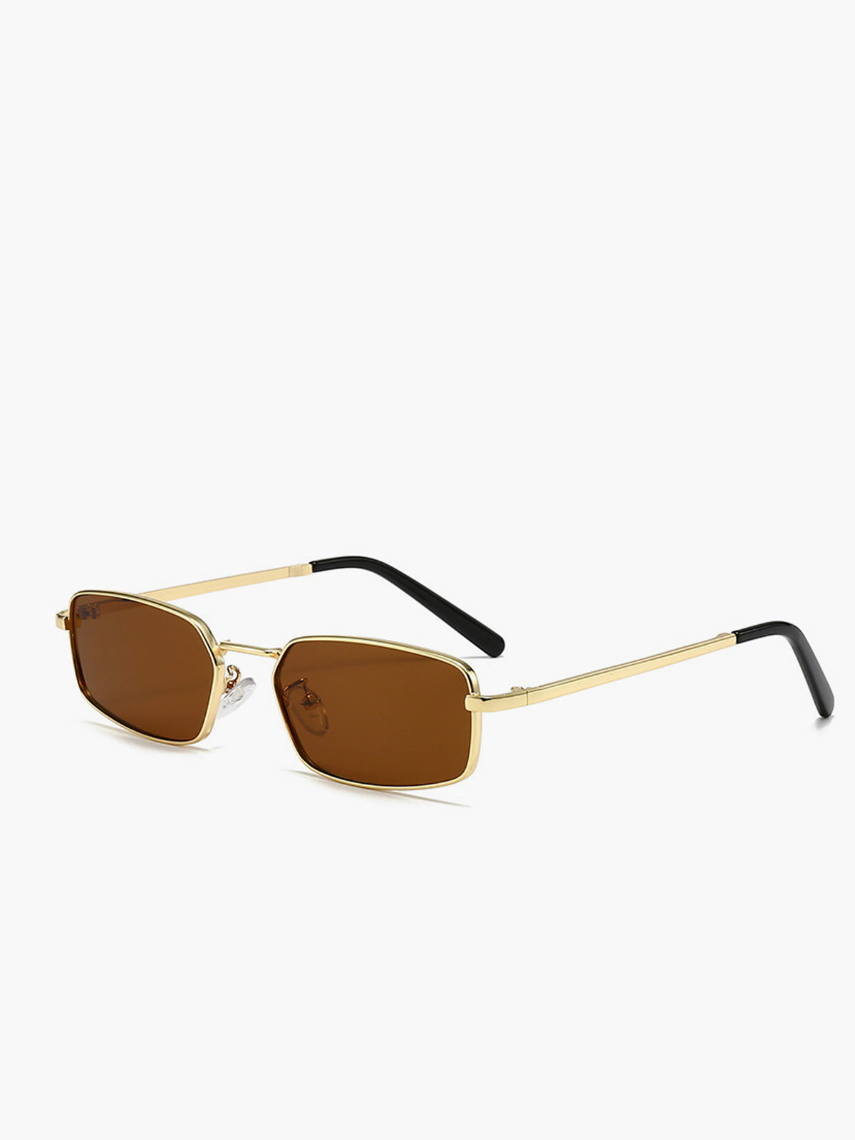 Vrouwelijke Zonnebril Vierkant Metaal Frame Retro Stijl