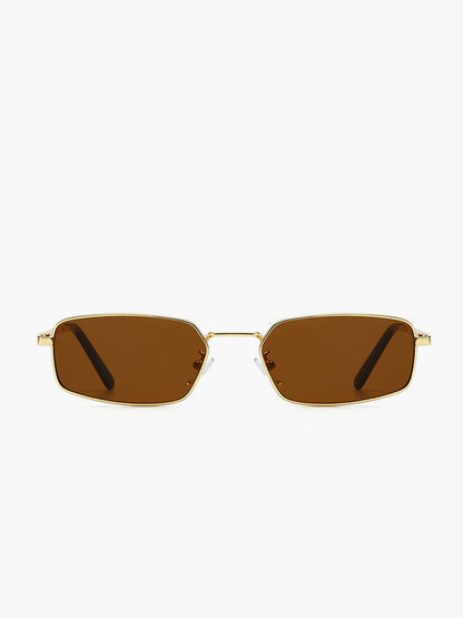 Vrouwelijke Zonnebril Vierkant Metaal Frame Retro Stijl