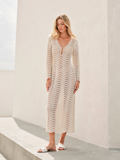 Strandjurk - Witte Maxi Cover Up Jurk voor Vrouw