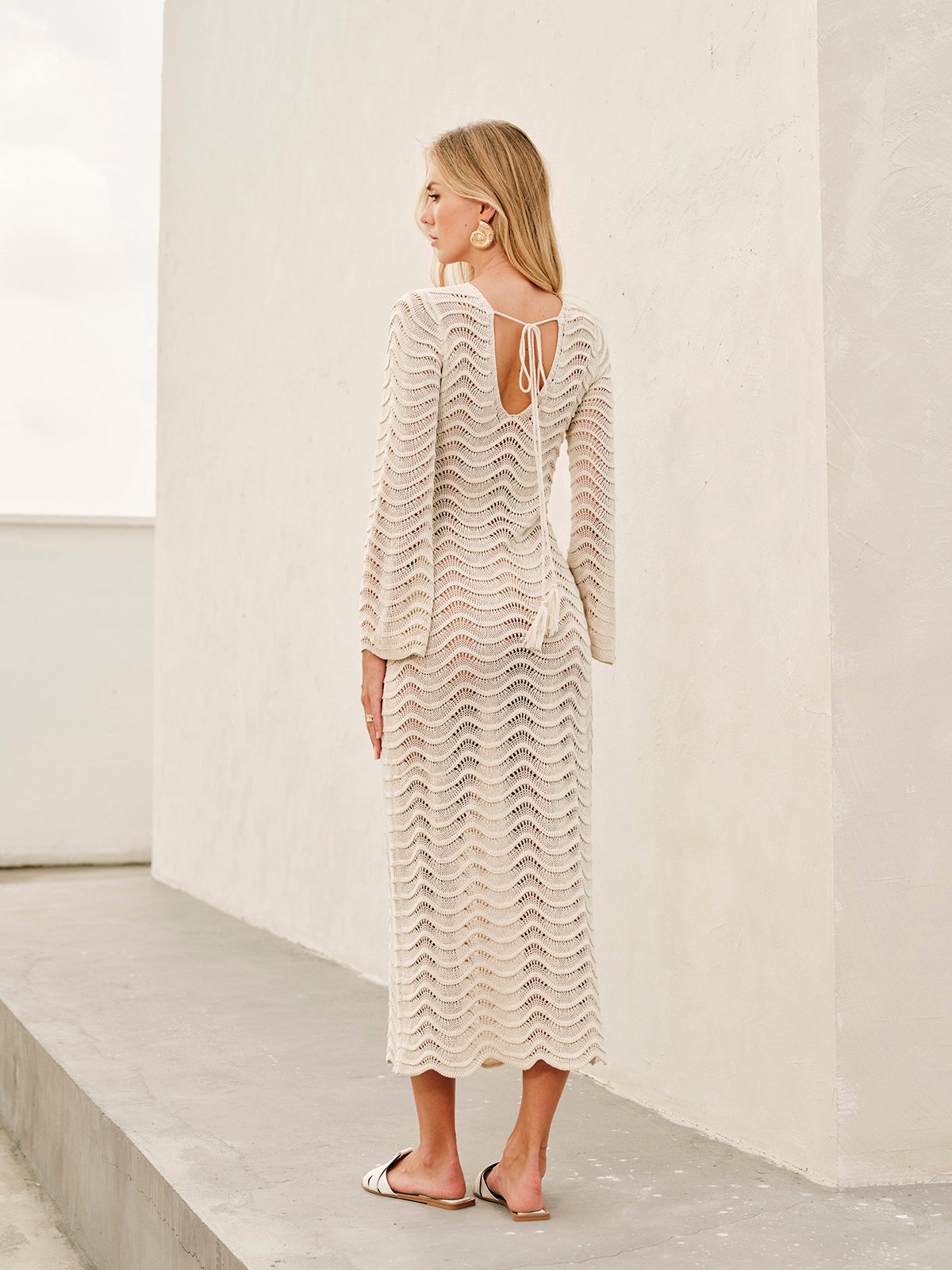 Strandjurk - Witte Maxi Cover Up Jurk voor Vrouw