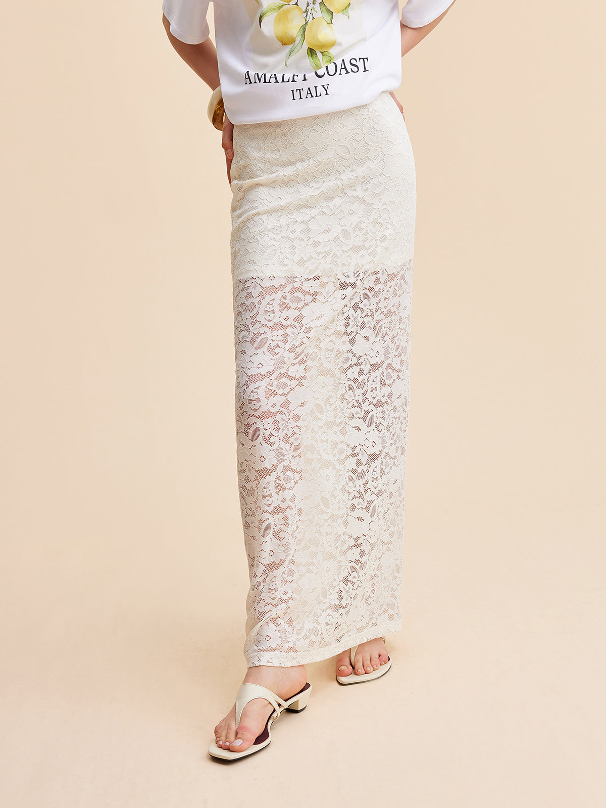 Maxi Rok voor Dames Semi-Transparant Elegant Lang