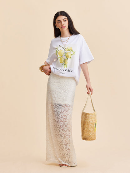Maxi Rok voor Dames Semi-Transparant Elegant Lang