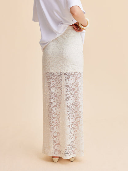 Maxi Rok voor Dames Semi-Transparant Elegant Lang