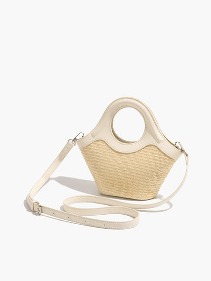Rieten Strandtas Rond Dames Boho Stijl Zomer