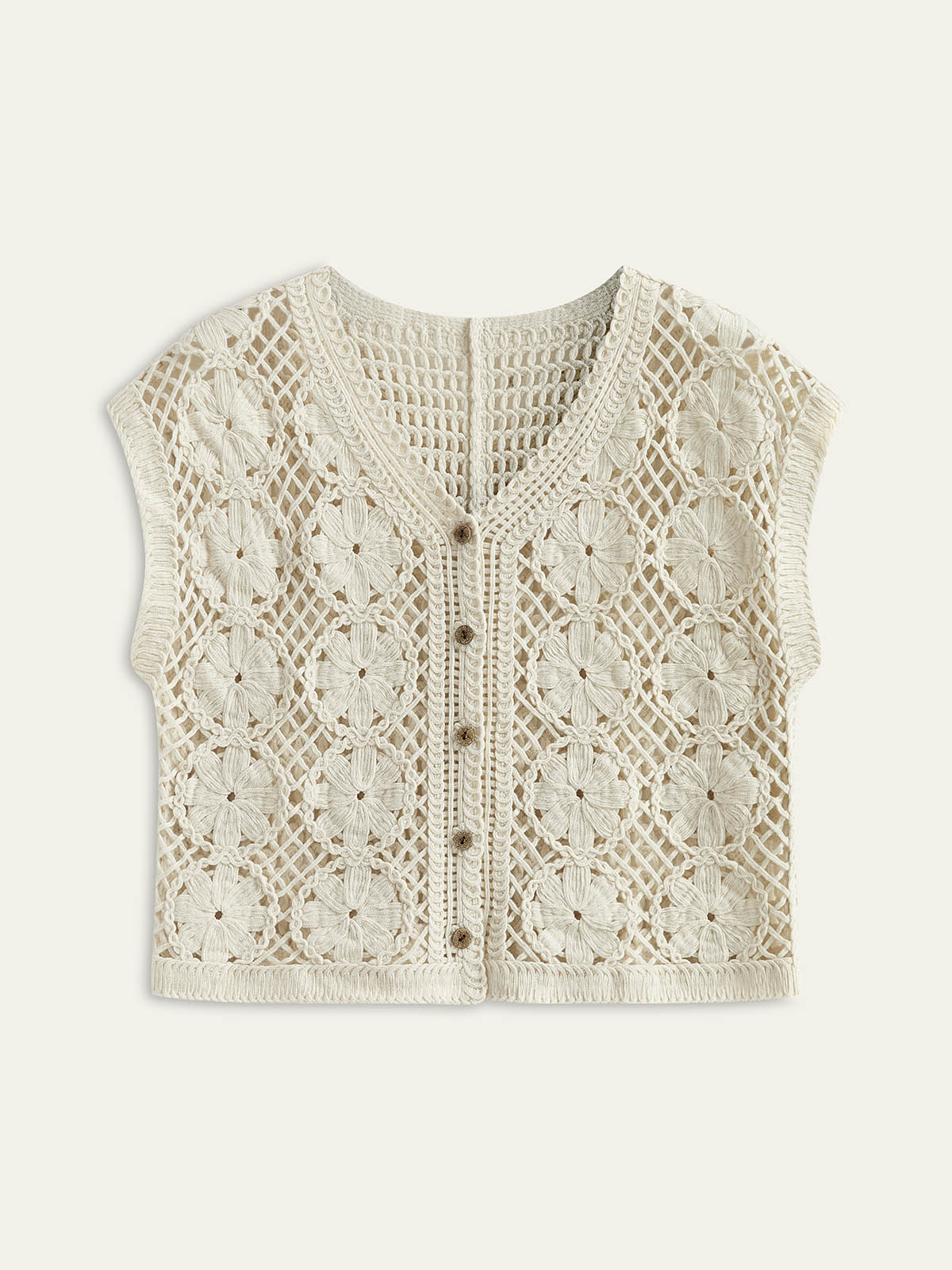 Vrouwen Top van Katoen met Jacquard Patroon