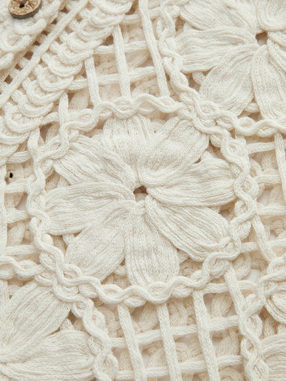 Vrouwen Top van Katoen met Jacquard Patroon