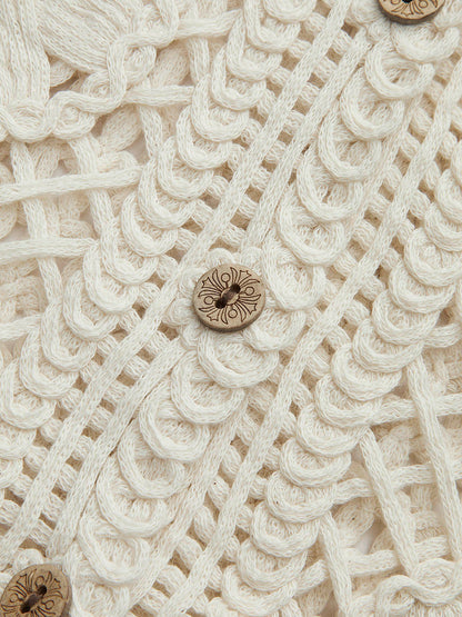 Vrouwen Top van Katoen met Jacquard Patroon