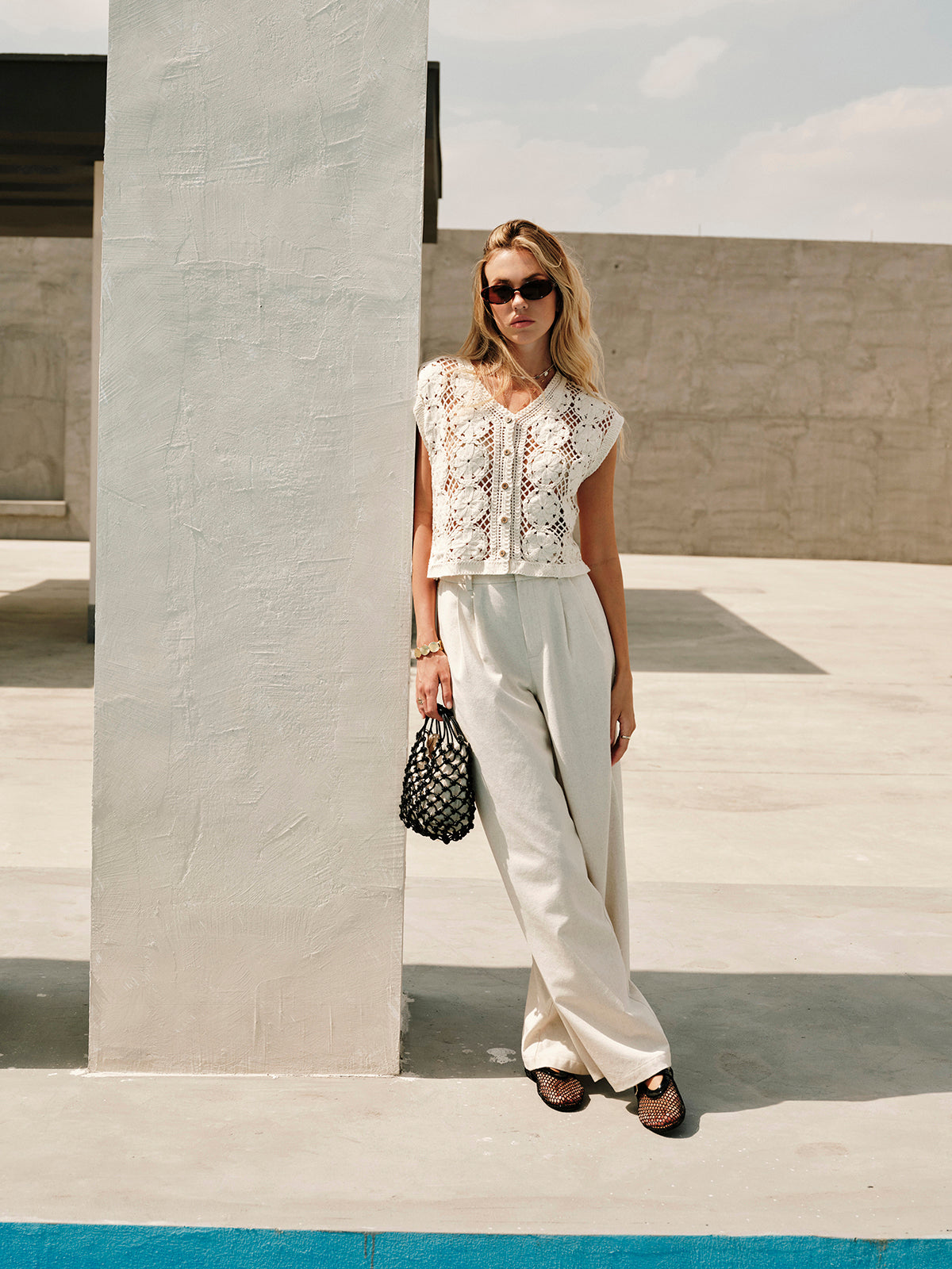 Vrouwen Top van Katoen met Jacquard Patroon