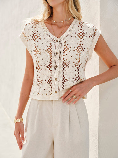 Vrouwen Top van Katoen met Jacquard Patroon