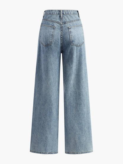 Dames Jeans Asymmetrisch Wide Leg Model
