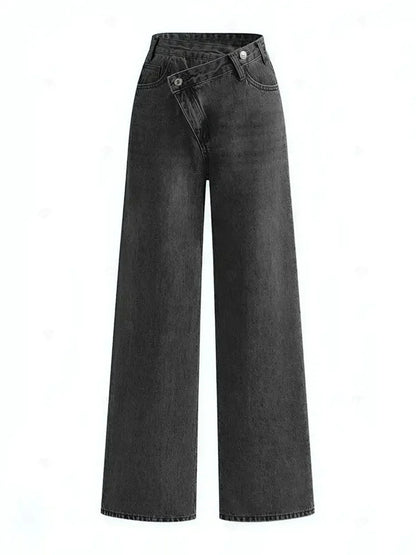 Dames Jeans Asymmetrisch Wide Leg Model
