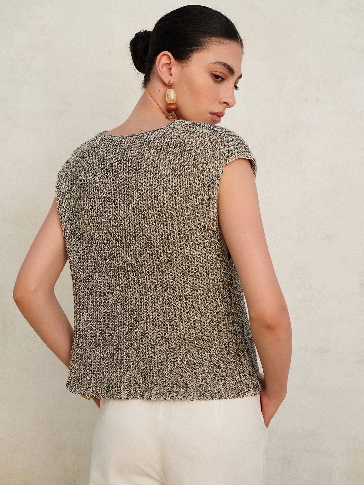 Damesvest Gebreid Mouwloos met Knoopsluiting Stijlvol
