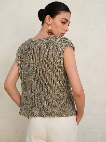 Damesvest Gebreid Mouwloos met Knoopsluiting Stijlvol