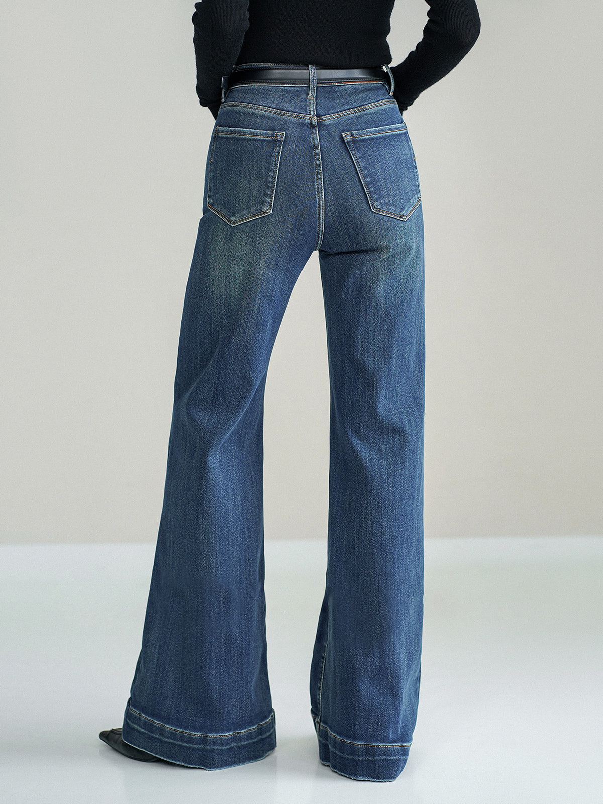Stretch Denim Spijkerbroek Dames Mid Waist Bootcut Jeans