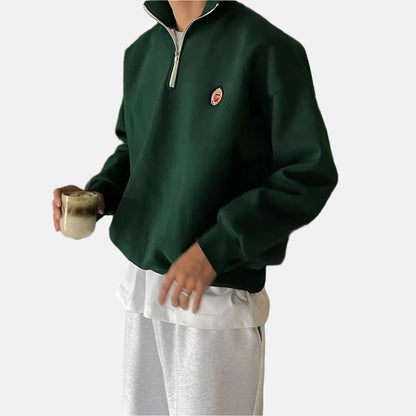 Heren Sweater Sportief Half-Zip Comfortabel Dagelijks