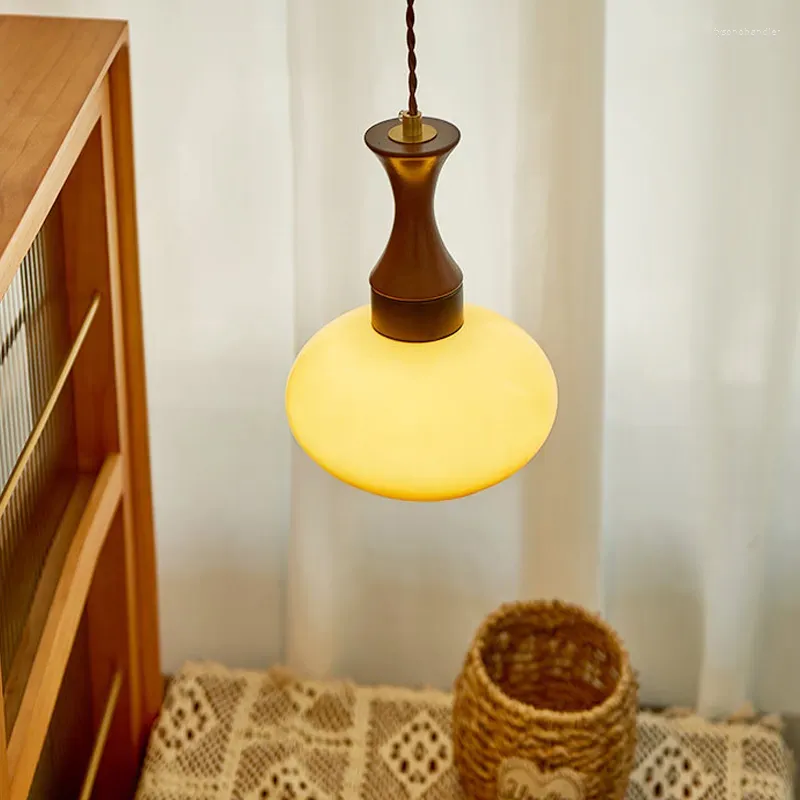 Hanglamp Glas Hout E27/E26 Woonkamer Eetkamer Slaapkamer Retro Vintage Verlichting