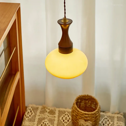 Hanglamp Glas Hout E27/E26 Woonkamer Eetkamer Slaapkamer Retro Vintage Verlichting