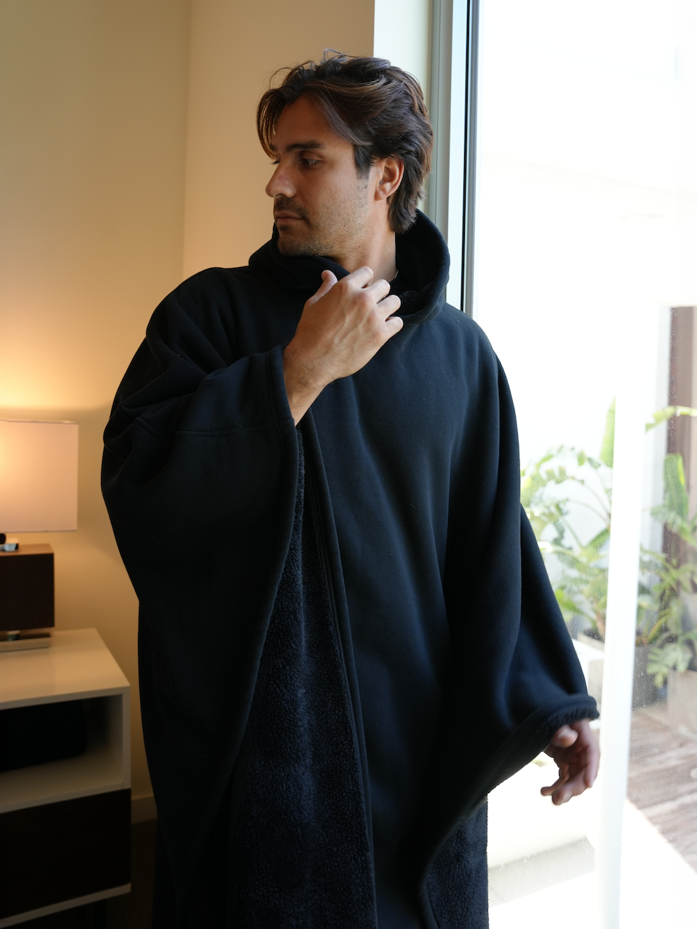 Fleece Poncho Warm en Zacht met Capuchon Luxe Kwaliteit