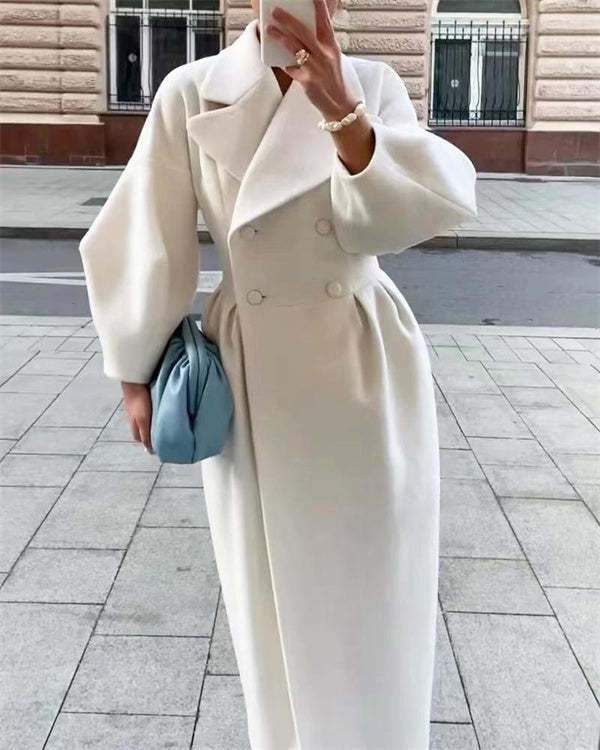 Wollen Jas Vintage Stijl met Lantaarnmouwen - StudioMarella