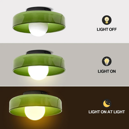 Mulon Plafondlamp en Wandlamp Glas G9 Amber Woonkamer Slaapkamer Design Verlichting Modern Rond