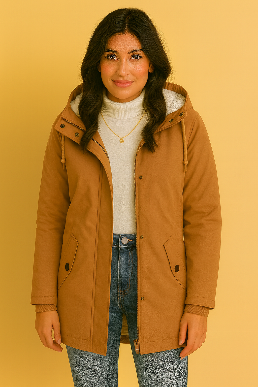 Dames Winterjas Waterdicht met Capuchon en Faux Fur Lining