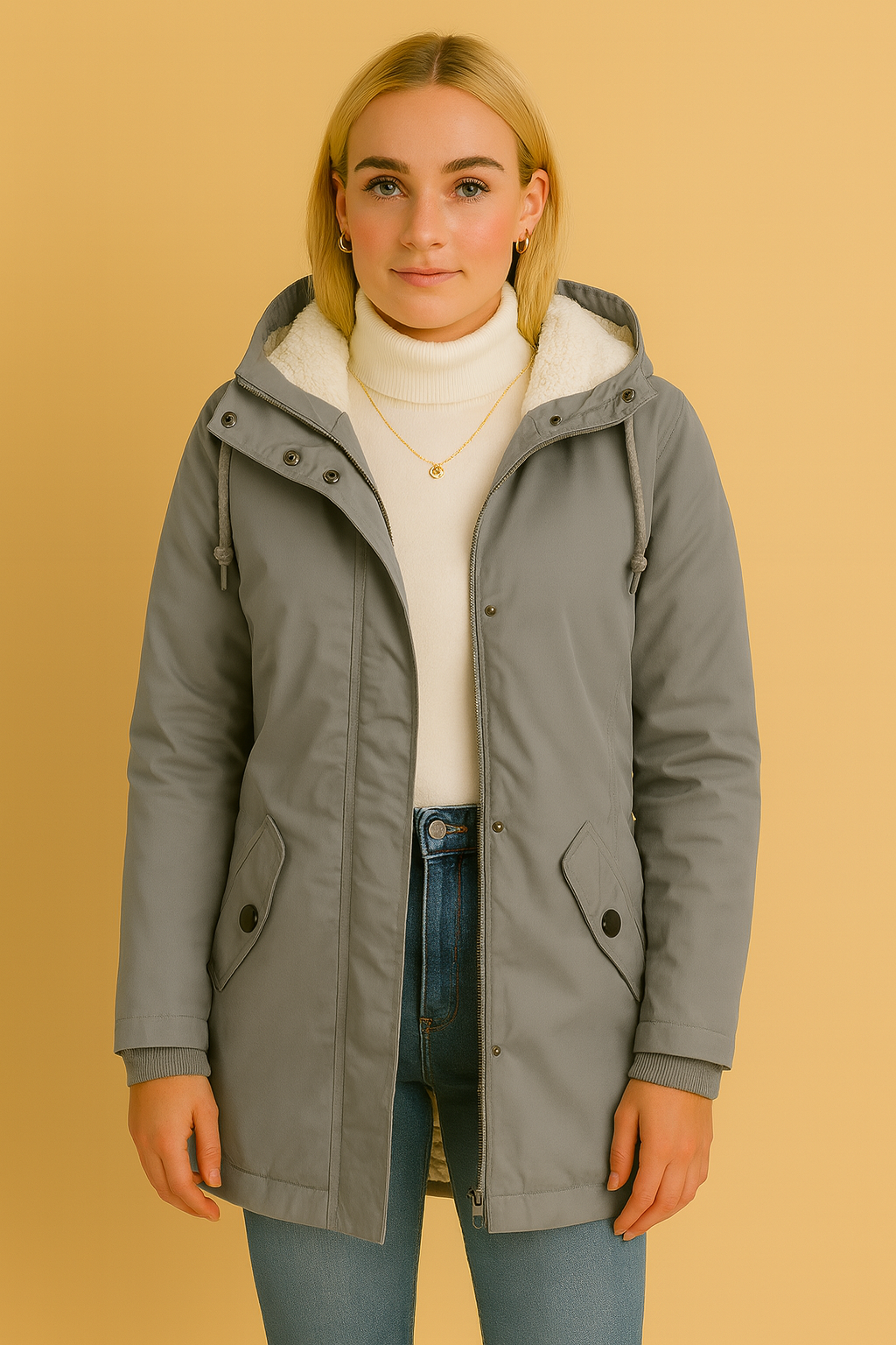 Dames Winterjas Waterdicht met Capuchon en Faux Fur Lining